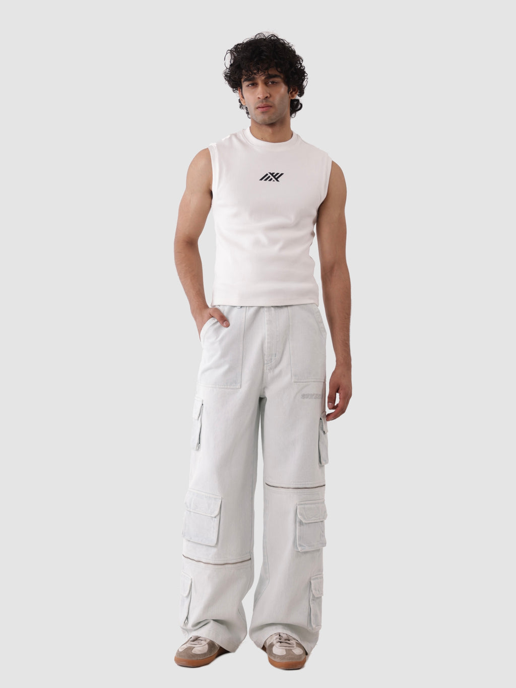 DENIM CARGOS IN SNOW