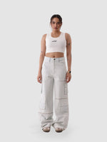 DENIM CARGOS IN SNOW