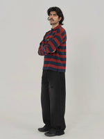 CLASSIC STRIPED POLO IN RED/NAVY