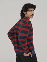 CLASSIC STRIPED POLO IN RED/NAVY