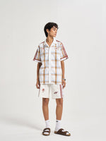 Ivory Plaid Coord Shirt