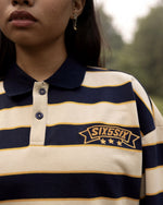 CLASSIC STRIPED POLO-NAVY/ BEIGE