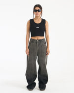 SPRINT CROP TANK TOP-BLACK